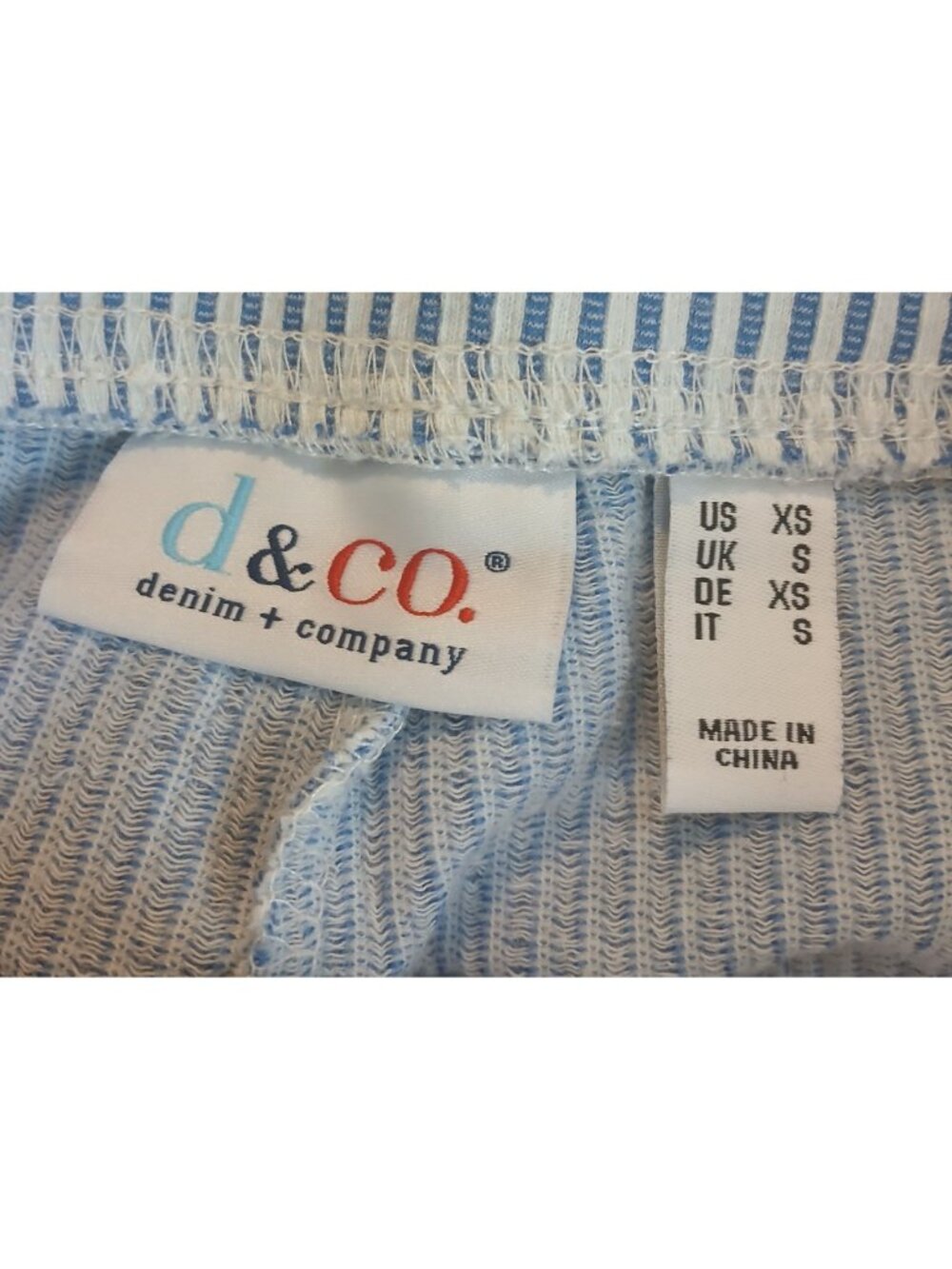 Denim & Co Womens XS Shorts Blue & White Elastic Waist Pockets Casual #I-1 - Picture 3 of 9